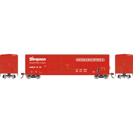 Athearn HO Scale 98512 50' FMC Offset Double Door Boxcar "Simpson" Arcata & Mad River A&MR 1078