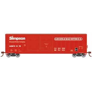 Athearn HO Scale 98512 50' FMC Offset Double Door Boxcar "Simpson" Arcata & Mad River A&MR 1078