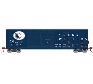 Athearn HO Scale 98516 50' FMC Offset Double Door Boxcar Yreka Western YW 25108