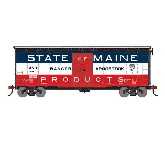 Athearn RTR 75334 HO Scale 40' Single Door Boxcar Bangor & Aroostook BAR 4041