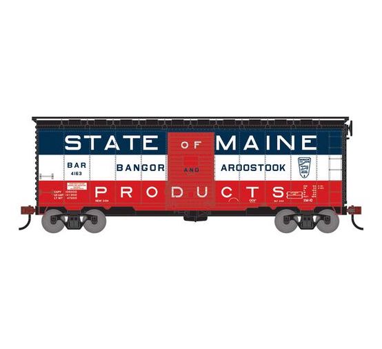 Athearn RTR 75335 HO Scale 40' Single Door Boxcar Bangor & Aroostook BAR 4163