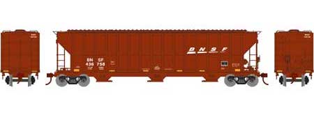 Athearn RTR 81507 HO 54' FMC 4700 Covered Hopper BNSF Wedge 436758