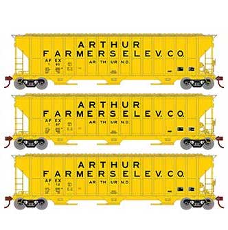 Athearn RTR 81579 HO 54' FMC 4700 Covered Hopper Arthur Farmers Elevator AFEX 3 Pack