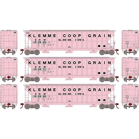 Athearn RTR 81585 HO 54' FMC 4700 Covered Hopper Patched C&NW 3 Pack