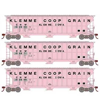 Athearn RTR 81585 HO 54' FMC 4700 Covered Hopper Patched C&NW 3 Pack