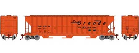 Athearn RTR 81756 HO 54' FMC 4700 Covered Hopper Denver & Rio Grande Western D&RGW 15665