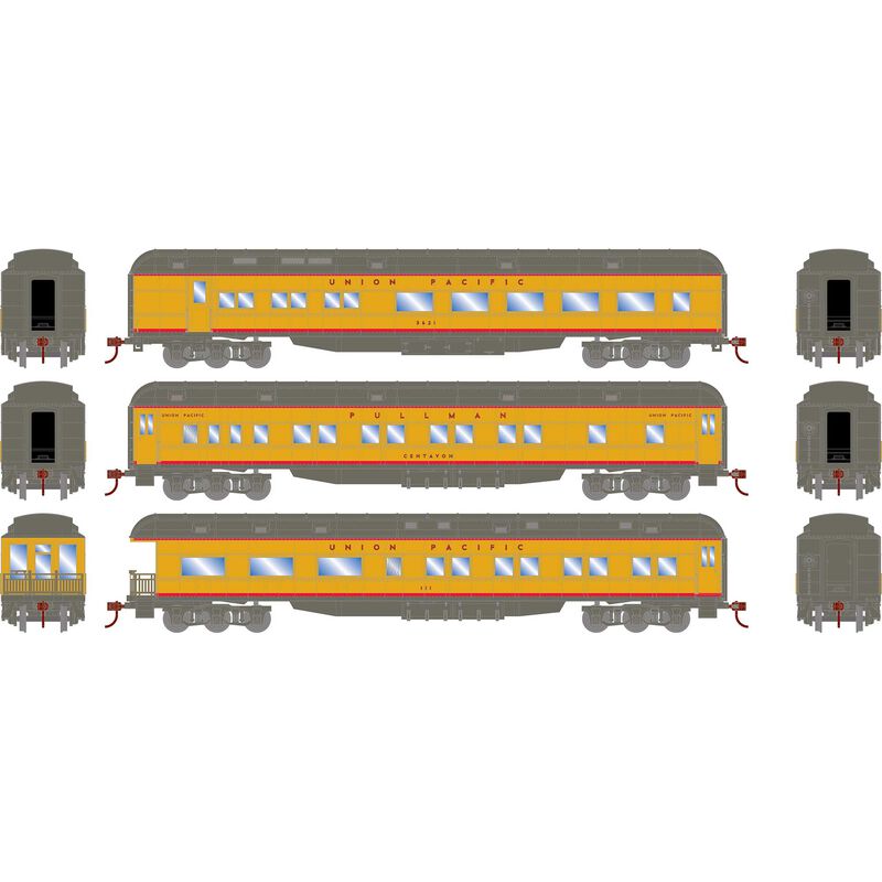 Athearn RTR 88229 HO Scale Heavyweight Passenger 3 Car Set Union Pacific UP