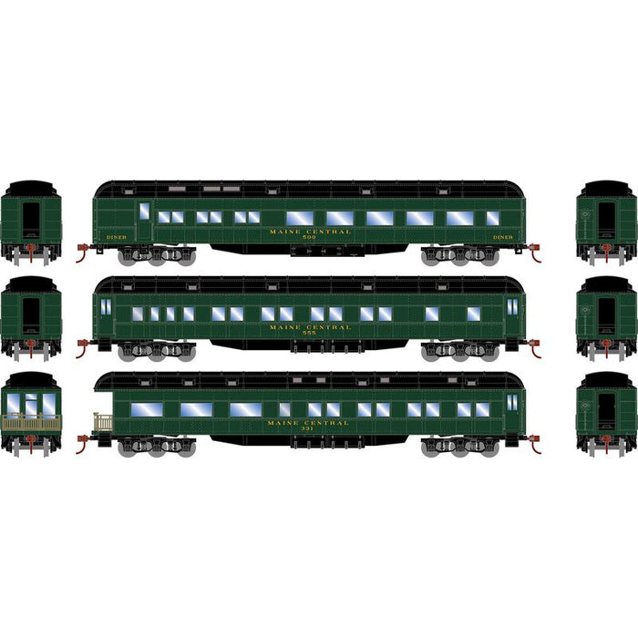 Athearn RTR 88234 HO Scale Heavyweight Passenger 3 Car Set Maine Central MEC