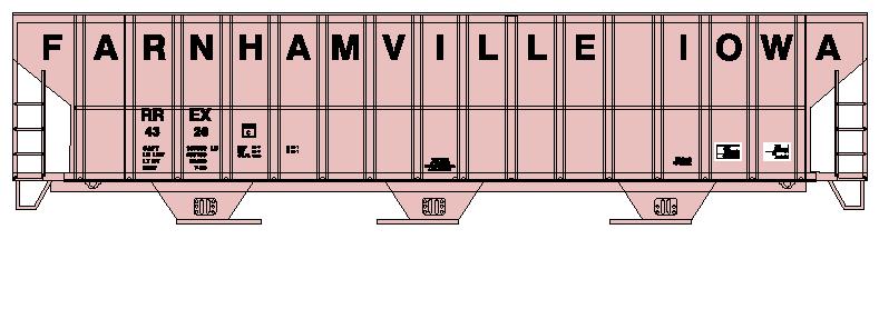Athearn RTR 92764 HO 54' FMC 4700 Covered Hopper Farmhamville RREX 4322 - NOS