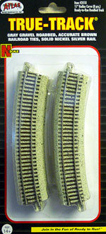 Atlas 2410 N Scale Code 65 True Track 11" Radius Curve (8 Pack)