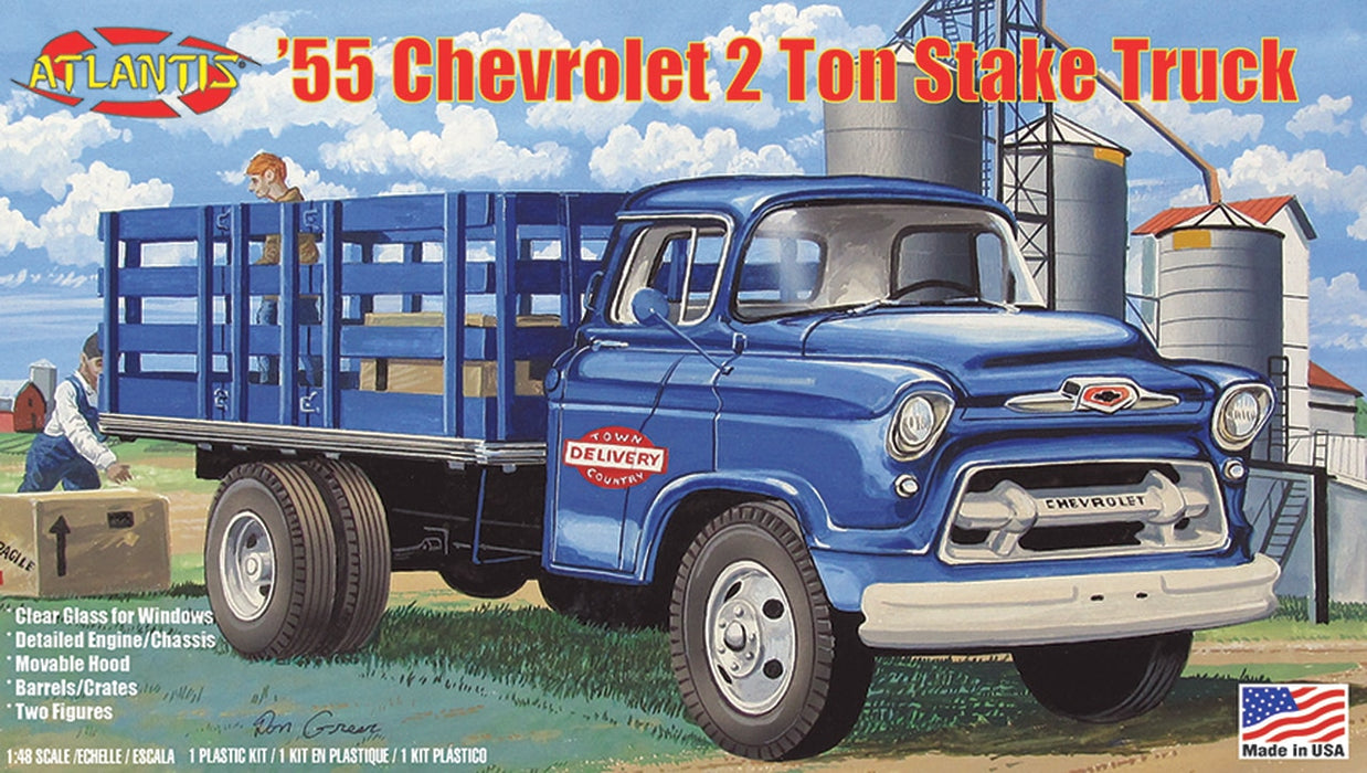 Atlantis Models 1401 1/48 (O Scale) 1955 Chevrolet 2 Ton Stake Bed Truck Kit