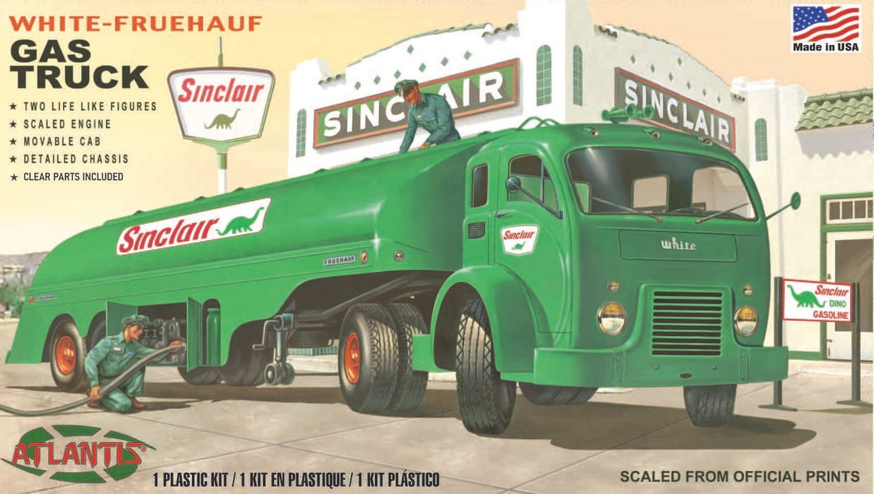 Atlantis Models 1402 1/48 (O Scale) White Fruehauf Gas Truck with Figures Kit