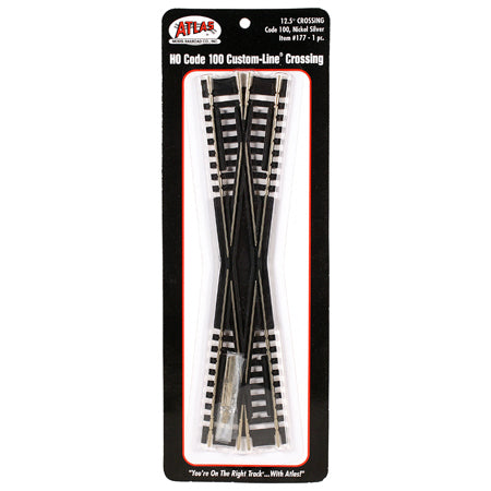 Atlas 177 HO Scale Code 100 Track 12.5 Degree Custom-Line Crossing