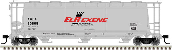 Atlas 20004365 HO 3 Bay Cylindrical Covered Hopper El Rexene Plastics ACFX 60868