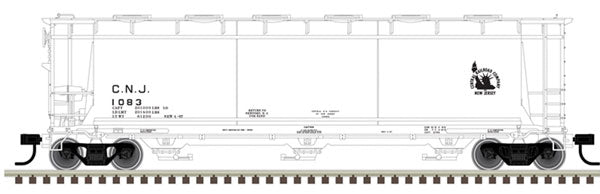 Atlas 20004369 HO 3 Bay Cylindrical Covered Hopper Central RR of New Jersey CNJ 1083