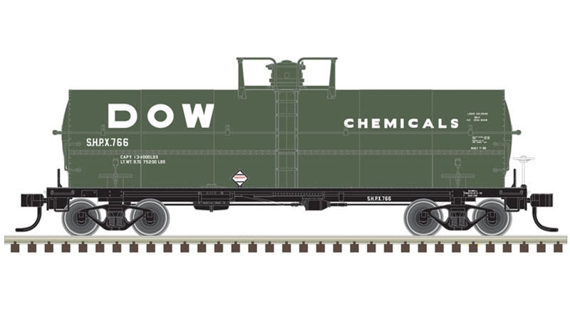 Atlas 20004672 HO Scale 11,000 Gallon Tank Car Dow Chemicals SHPX 775