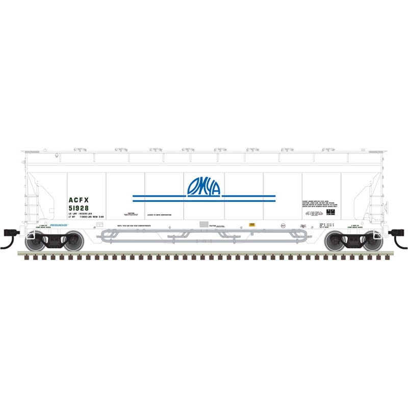 Atlas 20006280 HO Scale 5701 Pressuraide Centerflow Hopper OMYA ACFX 51928