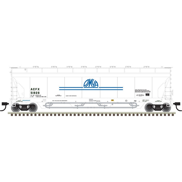 Atlas 20006280 HO Scale 5701 Pressuraide Centerflow Hopper OMYA ACFX 51928