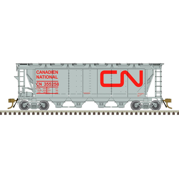 Atlas 20006360 HO Scale 12 Hatch Slab Side Covered Hopper Canadian National "Wet Noodle" CN 355151