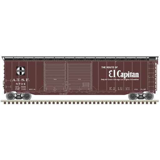 Atlas 20006591 HO Scale 50' Postwar Boxcar Santa Fe El Capitan ATSF 8734