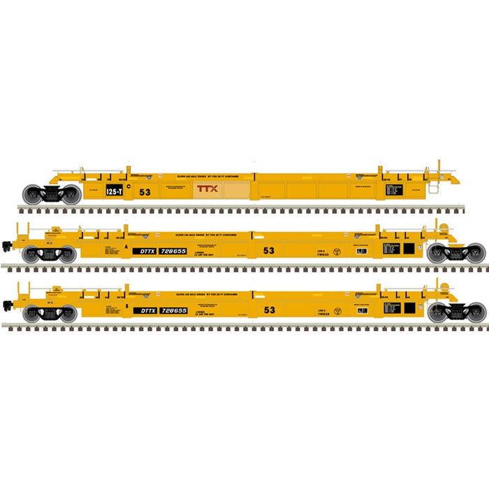 Atlas 20006628 HO Scale Thrall 53' 3-Unit Articulated Well Car "Red Logo" DTTX 728655
