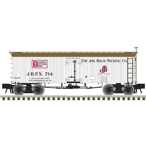 Atlas 20007195 HO Scale 36' Wood Reefer Baum's Better Beef 714