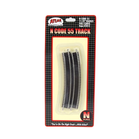 Atlas 2012 N Scale Code 55 Curve Track 11 1/4" Radius 6 Pack