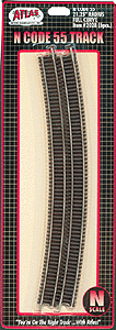Atlas 2028 N Scale Code 55 Curve Track 21 1/4" Radius 6 Pack