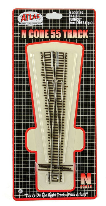 Atlas 2052 N Scale Code 55 #7 Left Hand Turnout