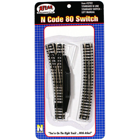 Atlas 2702 N Scale Code 80 Manual Left Hand Switch