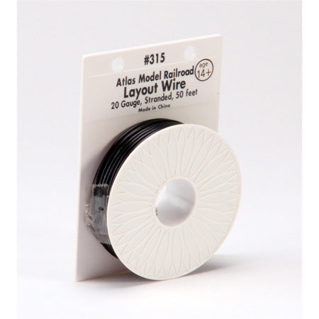 Atlas 315 Layout Wire 20 Gauge Stranded 50' Black