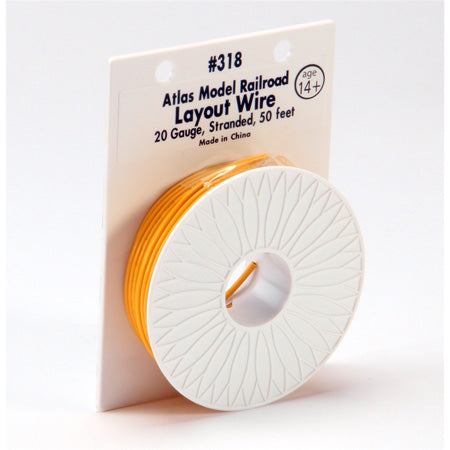 Atlas 318 Layout Wire 20 Guauge Stranded 50' Yellow