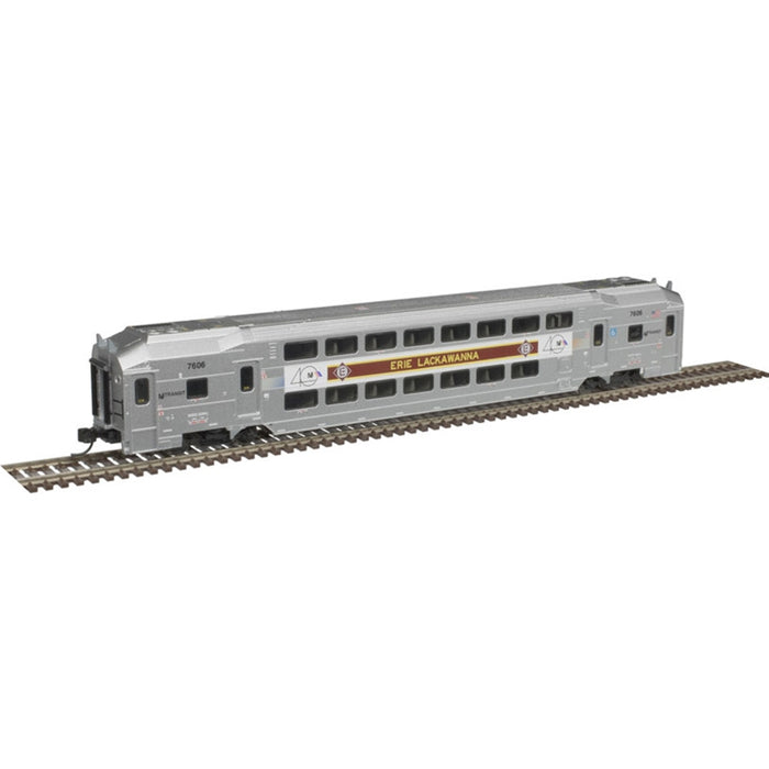 Atlas 50005371 N Scale Multi-Level Commuter Coach Trailer NJ Transit EL Heritage NJT 7606