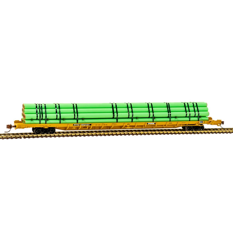 Atlas 50005526 N Scale F89J 89' Flatcar with Pipe Load PTTX 602491