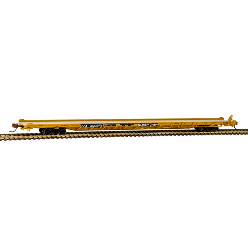 Atlas 50005530 N Scale F89J 89' TOFC Flatcar "1970's Yellow" TTX 600976