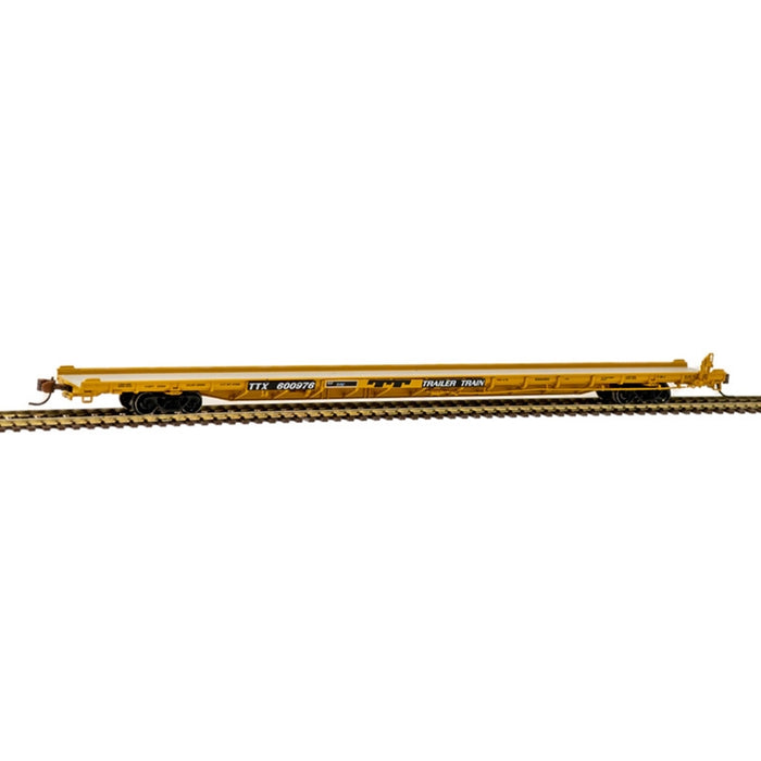 Atlas 50005530 N Scale F89J 89' TOFC Flatcar "1970's Yellow" TTX 600976