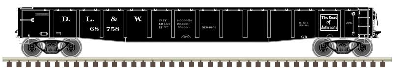 Atlas 50006408 N Scale ACF 70 Ton 52' Gondola Lackawanna DL&W 68758