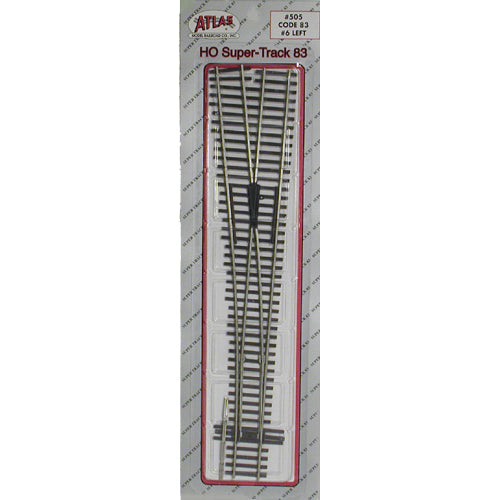 Atlas 505 HO Scale Code 83 #6 Left Hand Super Switch