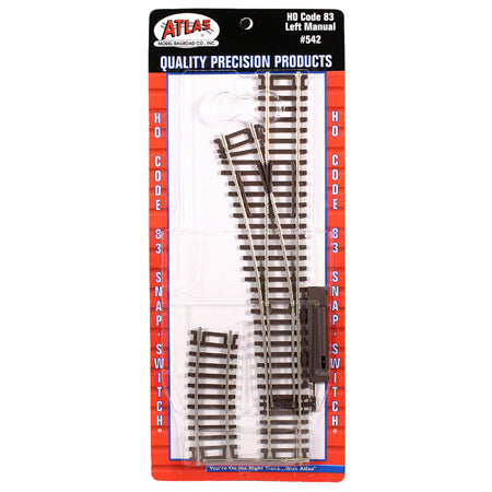 Atlas 542 HO Scale Code 83 Manual Left Hand Switch