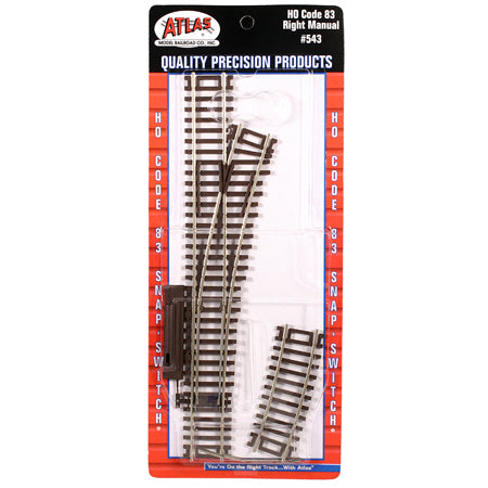 Atlas 543 HO Scale Code 83 Manual Right Hand Switch