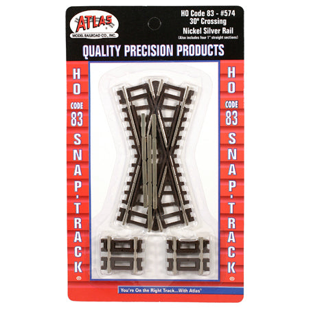 Atlas 574 HO Scale Code 83 30 Degree Crossing