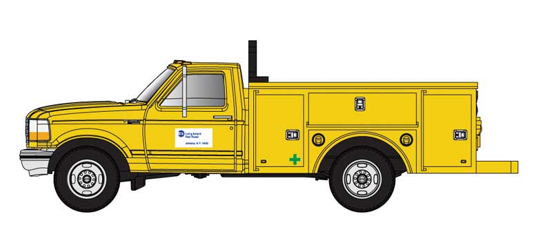 Atlas 60000161 N Scale Ford F-250 and F-350 Pickup Truck Set - Long Island Railroad