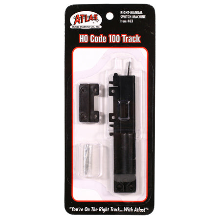 Atlas 63 HO Scale Code 100 Track Manual Right-Hand Switch Machine