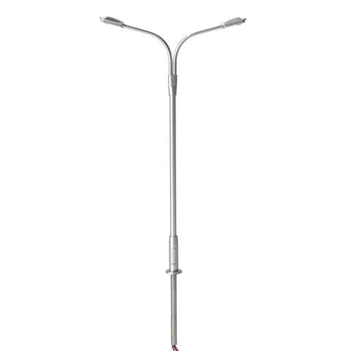 Atlas 70000153 N Scale Silver  Double Arm Streetlight with Warm White LED 3 Pack