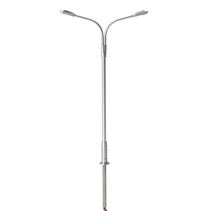 Atlas 70000153 N Scale Silver  Double Arm Streetlight with Warm White LED 3 Pack
