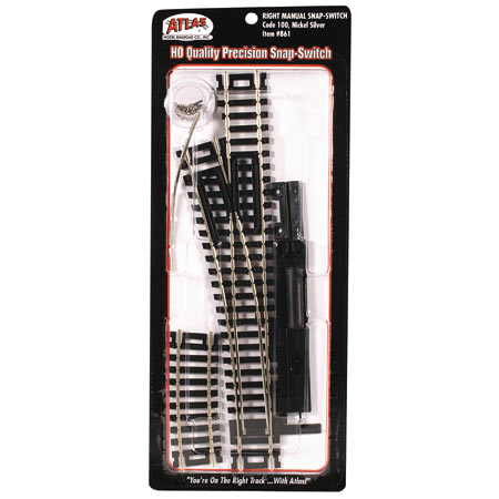 Atlas 861 HO Scale Code 100 Track Manual Right-Hand Switch