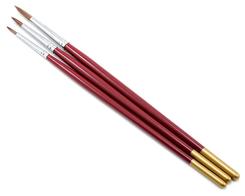 Atlas Brush 58 1,3,5 Red Sable Detailing Paintbrushes 3 Pack