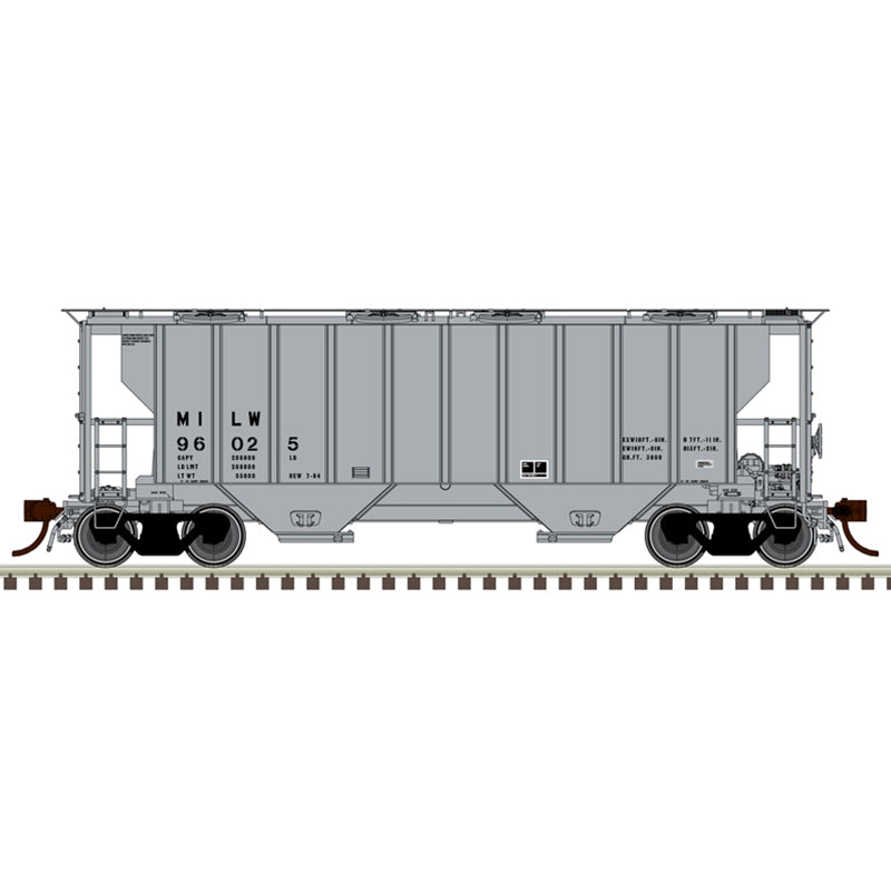 Atlas Master Plus 20007123 HO Scale Portec 3000 Covered Hopper Milwaukee Road MILW 96089