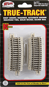 Atlas 2411 N Scale Code 65 True-Track 1/2 11" Radius Curve (8 Pack)