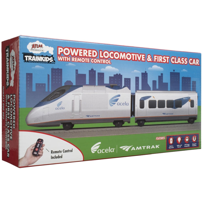 Atlas Trainkids 15000002 Powered Loco/ Passenger Car Add-On Amtrak Acela